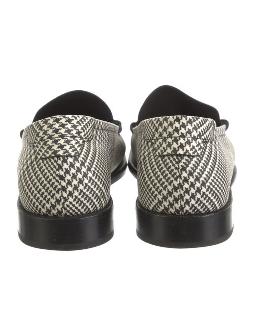 Saint Laurent Leather Houndstooth Print Loafers