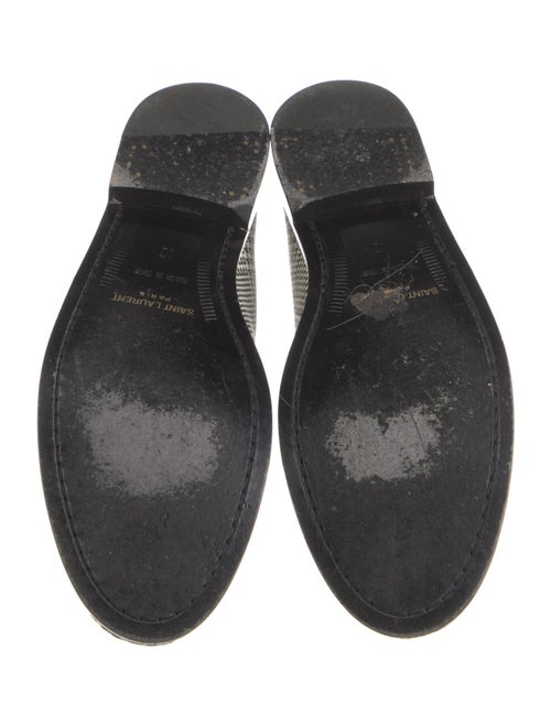 Saint Laurent Leather Houndstooth Print Loafers
