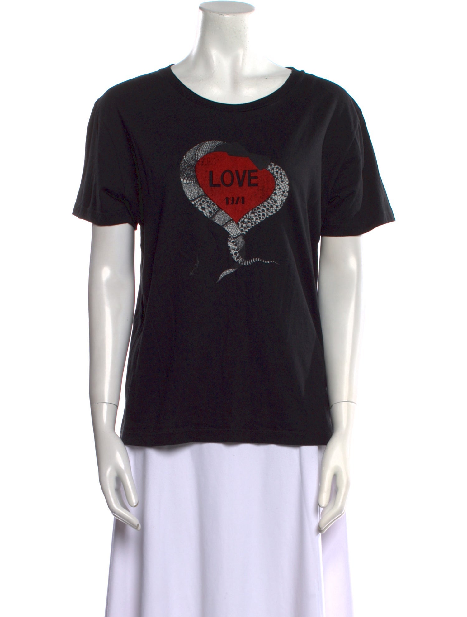 Saint Laurent Graphic Print Crew Neck T-Shirt