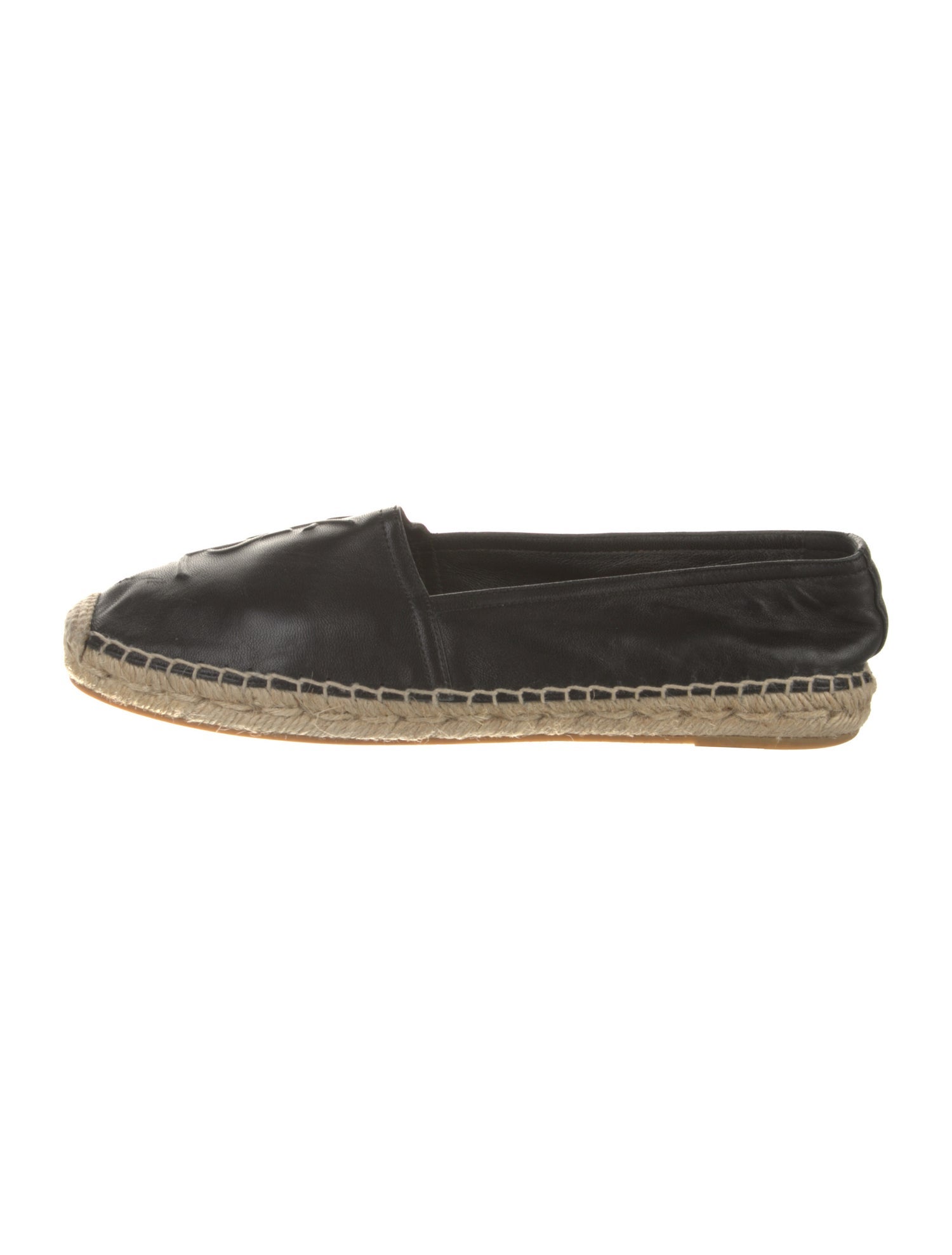 Saint Laurent Leather Whipstitch Trim Espadrilles