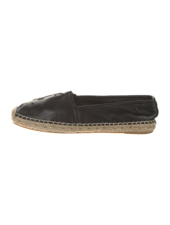 Saint Laurent Leather Whipstitch Trim Espadrilles