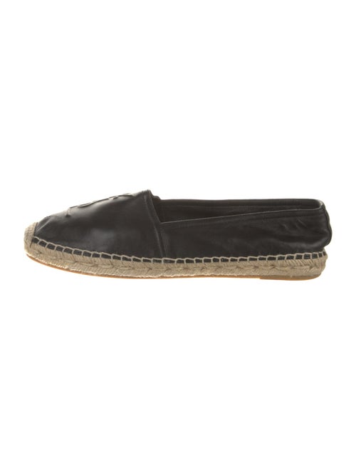 Saint Laurent Leather Whipstitch Trim Espadrilles
