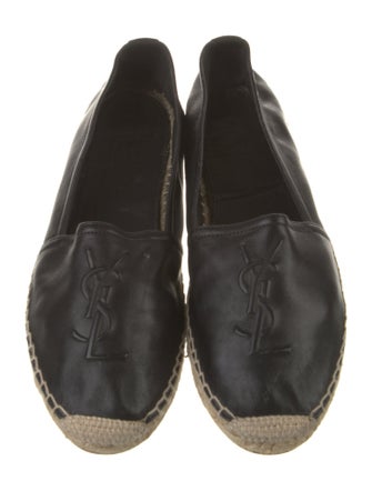 Saint Laurent Leather Whipstitch Trim Espadrilles