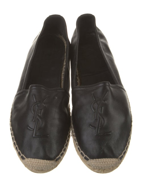 Saint Laurent Leather Whipstitch Trim Espadrilles