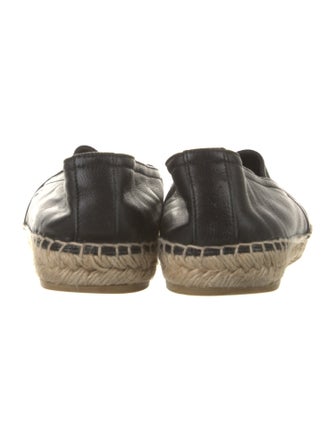 Saint Laurent Leather Whipstitch Trim Espadrilles