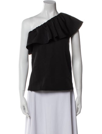 Saint Laurent One-Shoulder Short Sleeve Top