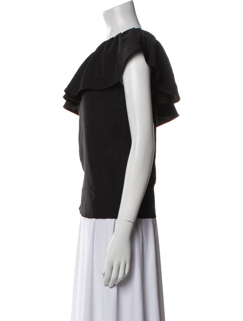 Saint Laurent One-Shoulder Short Sleeve Top