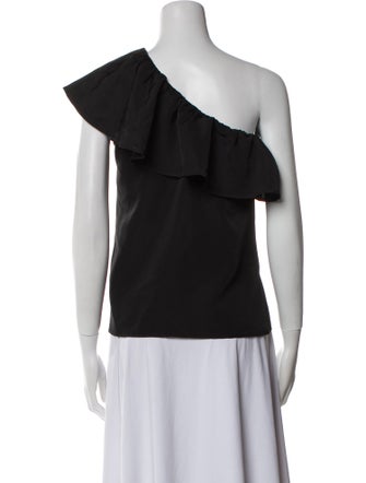 Saint Laurent One-Shoulder Short Sleeve Top