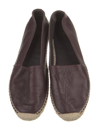 Saint Laurent Leather Whipstitch Trim Espadrilles