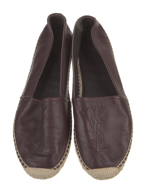 Saint Laurent Leather Whipstitch Trim Espadrilles