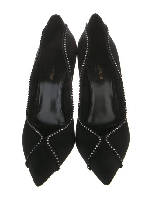 Saint Laurent Satin Crystal Embellishments Pumps
