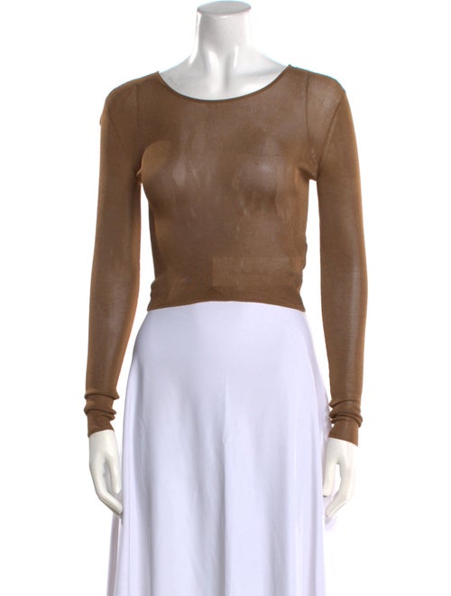 Saint Laurent Cashmere Scoop Neck Crop Top