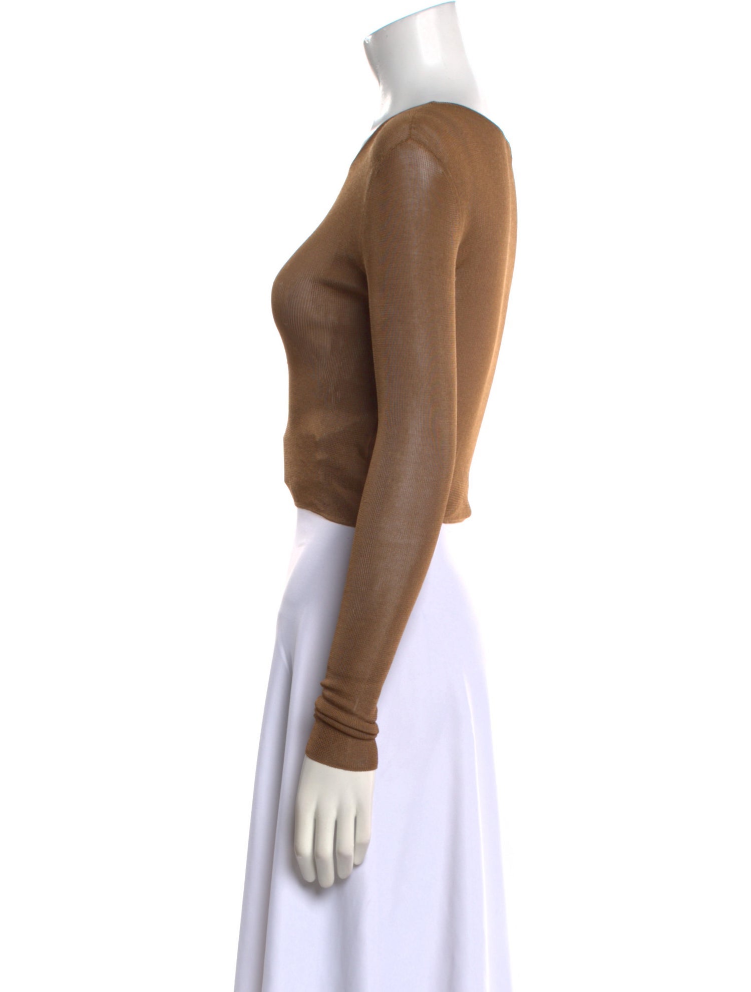 Saint Laurent Cashmere Scoop Neck Crop Top