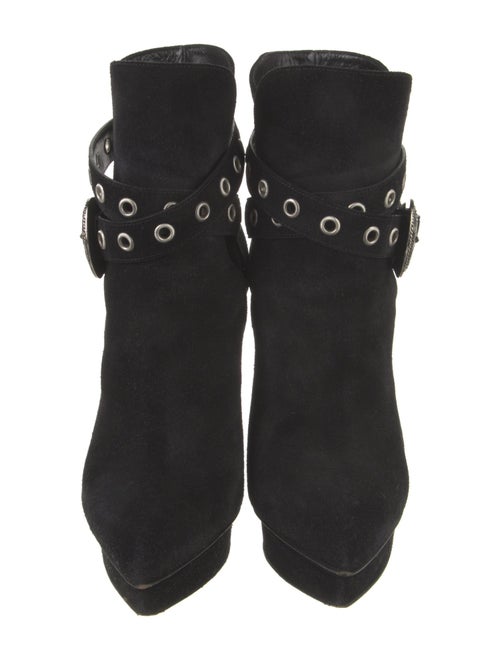 Saint Laurent Suede Lasercut Accents Boots
