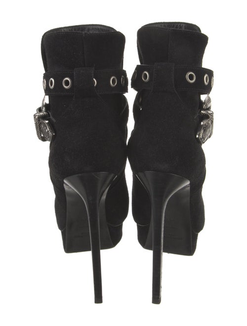 Saint Laurent Suede Lasercut Accents Boots