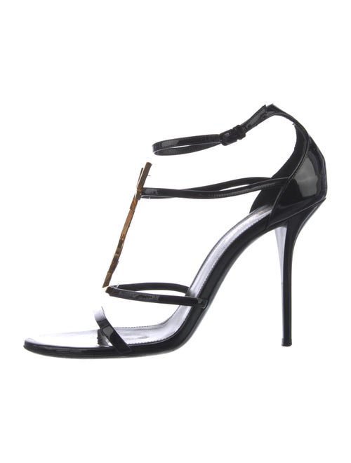 Saint Laurent Patent Leather T-Strap Sandals