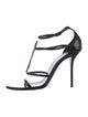 Saint Laurent Patent Leather T-Strap Sandals