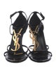 Saint Laurent Patent Leather T-Strap Sandals