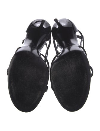 Saint Laurent Patent Leather T-Strap Sandals