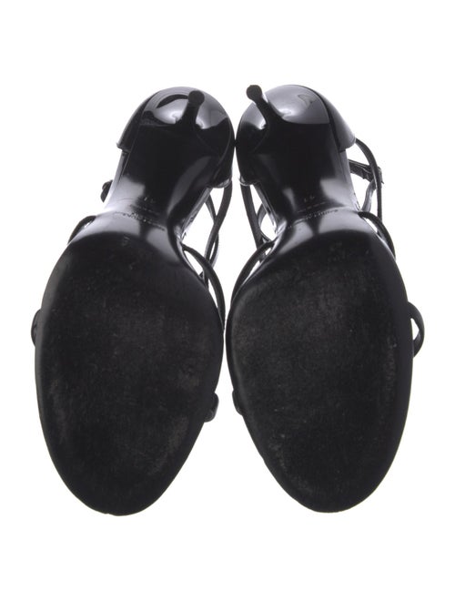 Saint Laurent Patent Leather T-Strap Sandals