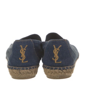 Saint Laurent Denim Embroidered Accent Espadrilles