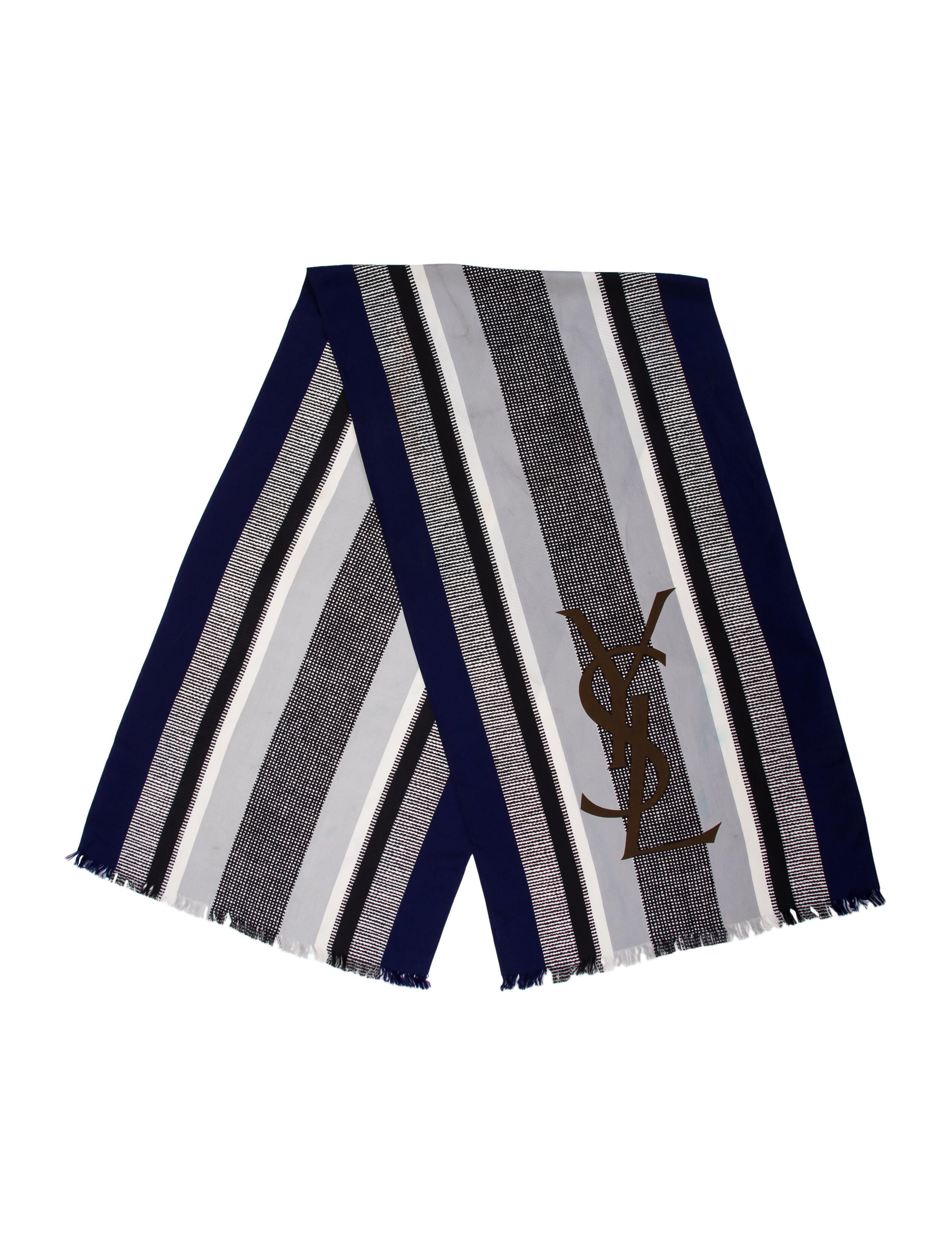 Saint Laurent Silk Striped Scarf