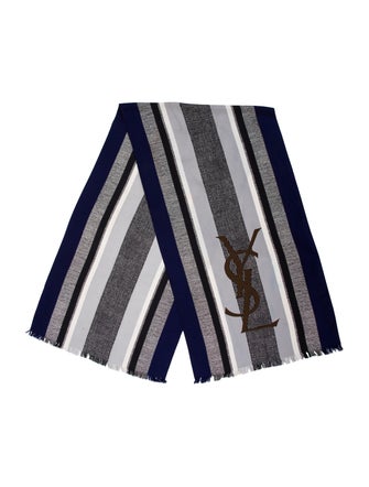 Saint Laurent Silk Striped Scarf