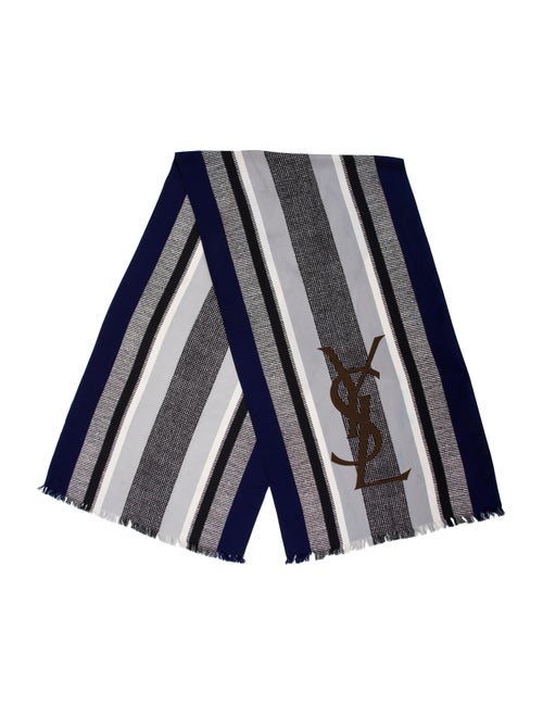 Saint Laurent Silk Striped Scarf