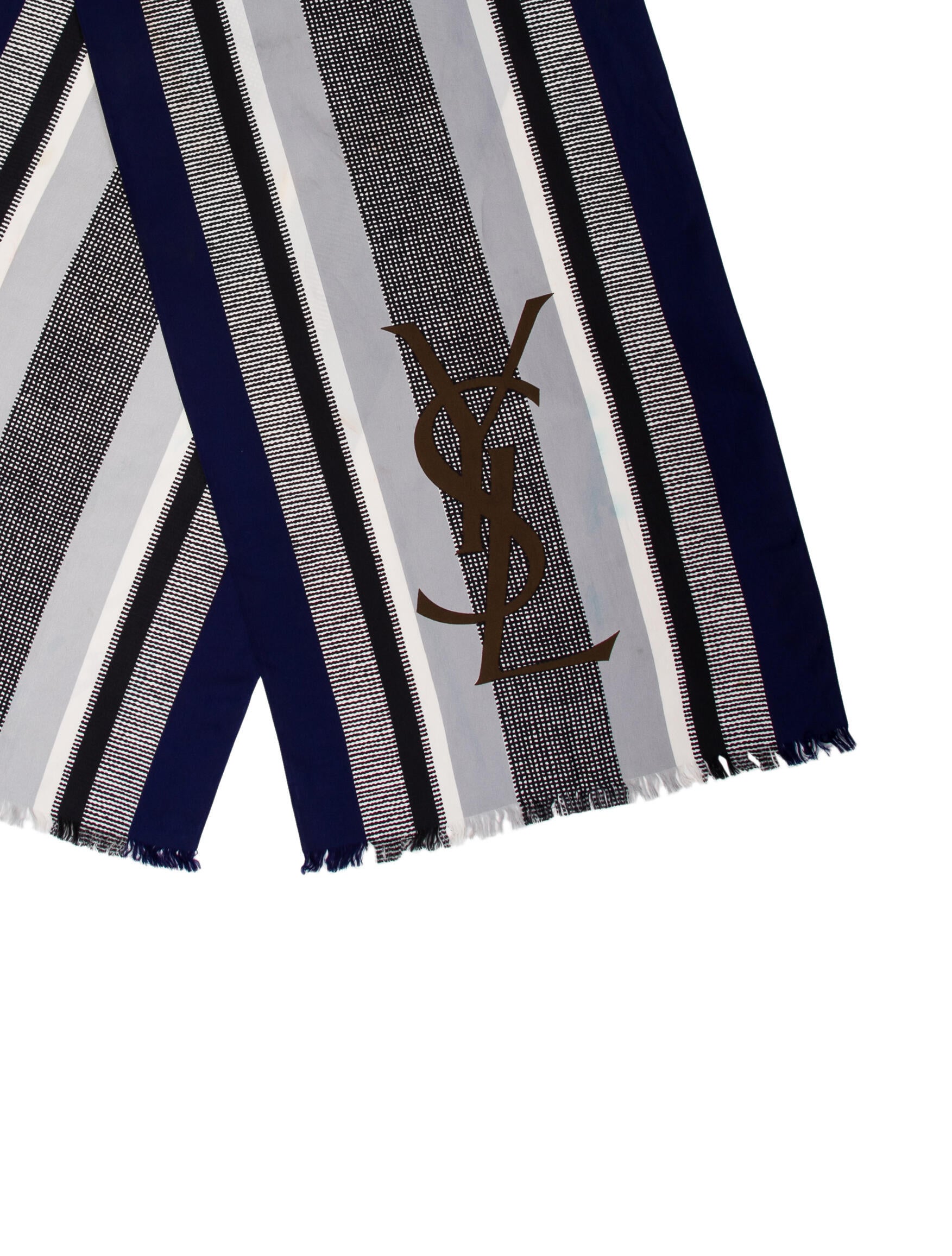 Saint Laurent Silk Striped Scarf