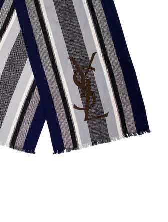 Saint Laurent Silk Striped Scarf