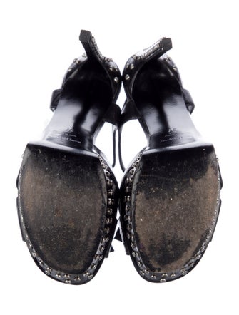 Saint Laurent Leather Bow Accents Sandals