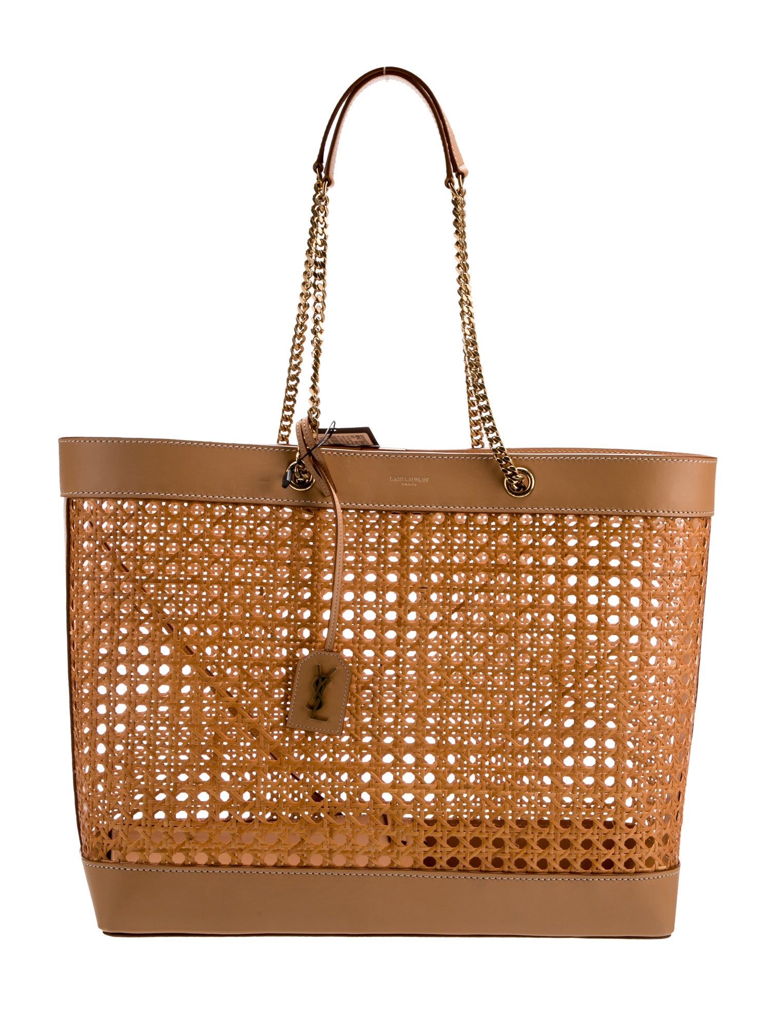 Saint Laurent Wicker Tote East West
