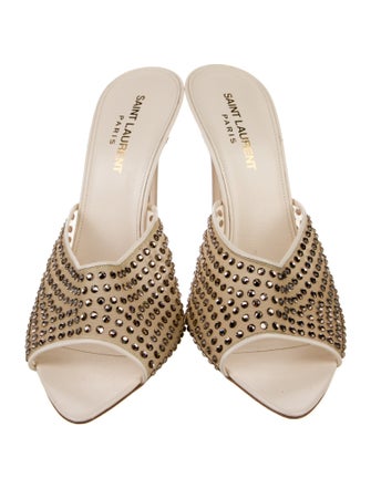 Saint Laurent Mesh Crystal Embellishments Slides