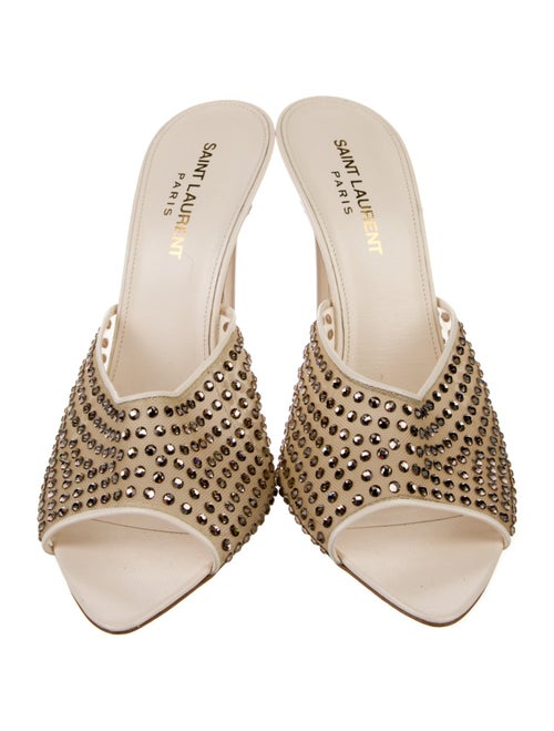 Saint Laurent Mesh Crystal Embellishments Slides