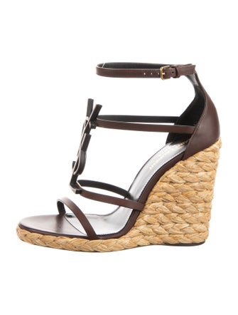 Saint Laurent Leather Animal Print Espadrilles