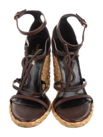 Saint Laurent Leather Animal Print Espadrilles