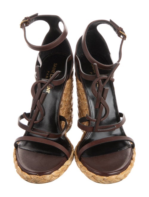 Saint Laurent Leather Animal Print Espadrilles