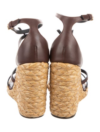 Saint Laurent Leather Animal Print Espadrilles