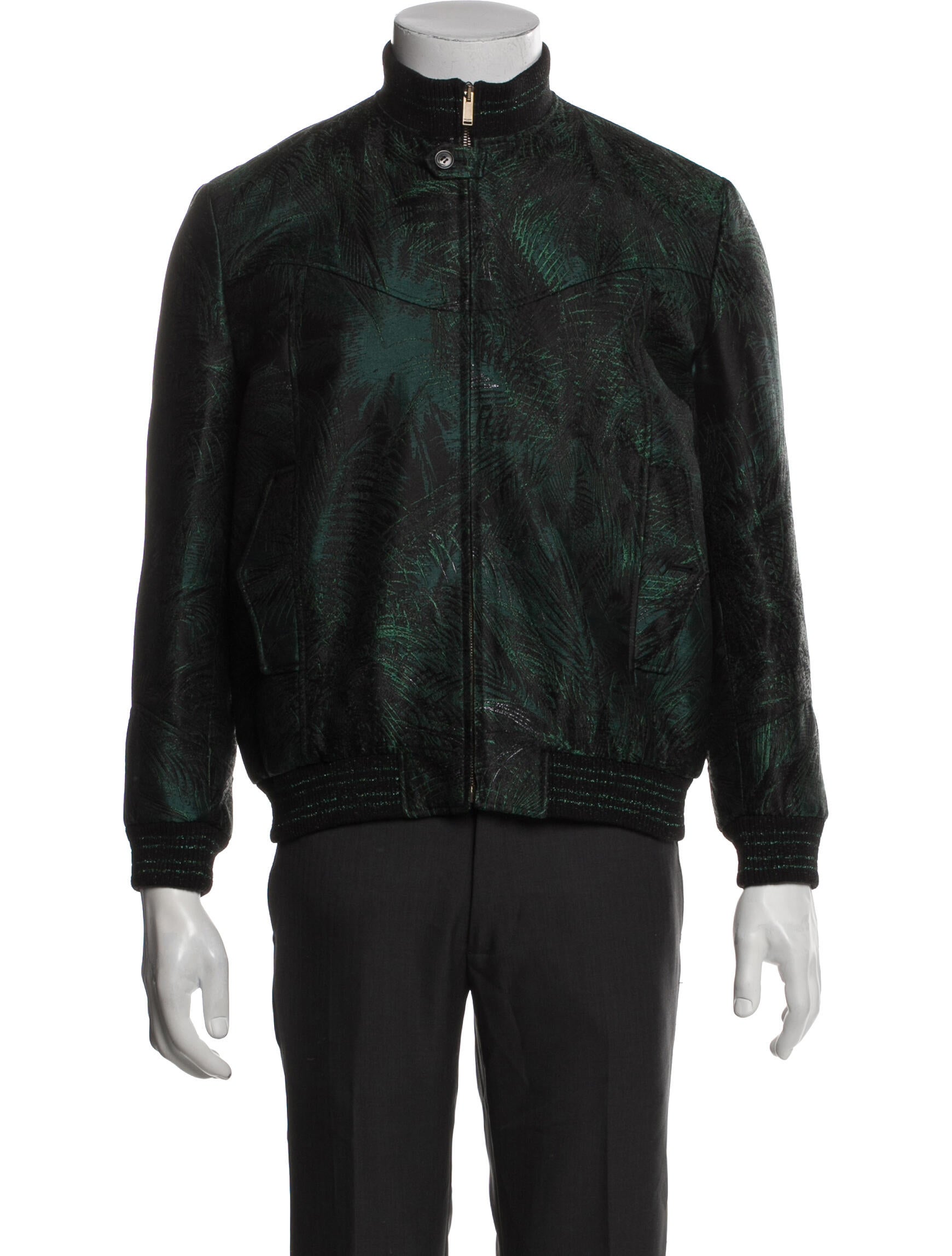 Saint Laurent 2020 Teddy Jungle Jacquard Bomber Jacket w/ Tags