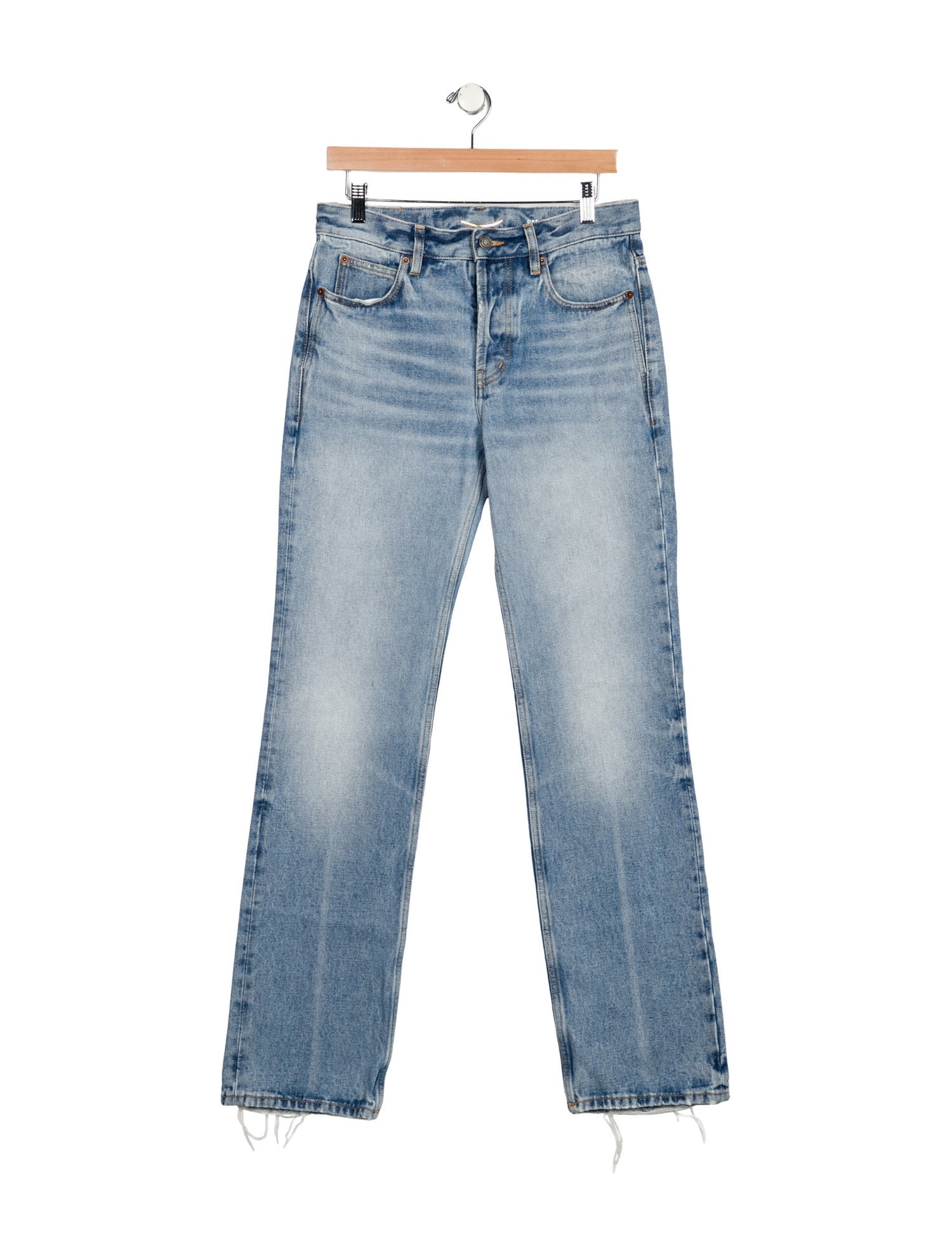 Saint Laurent Mid-Rise Straight Leg Jeans