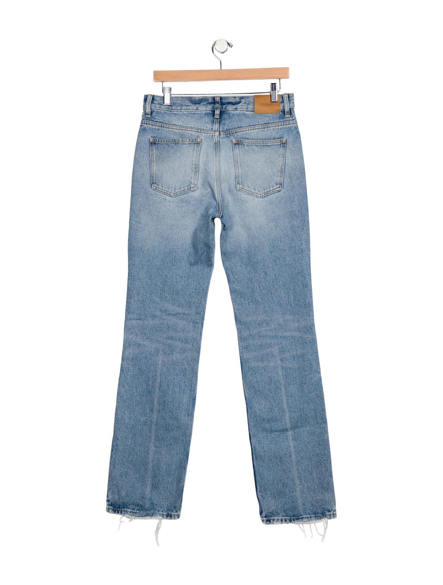 Saint Laurent Mid-Rise Straight Leg Jeans