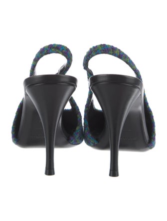 Saint Laurent Tweed Printed Slingback Pumps