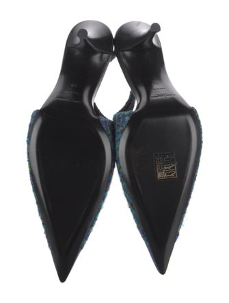 Saint Laurent Tweed Printed Slingback Pumps