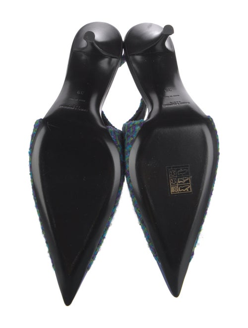 Saint Laurent Tweed Printed Slingback Pumps