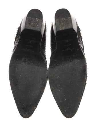 Saint Laurent Snakeskin Studded Accents Western Boots