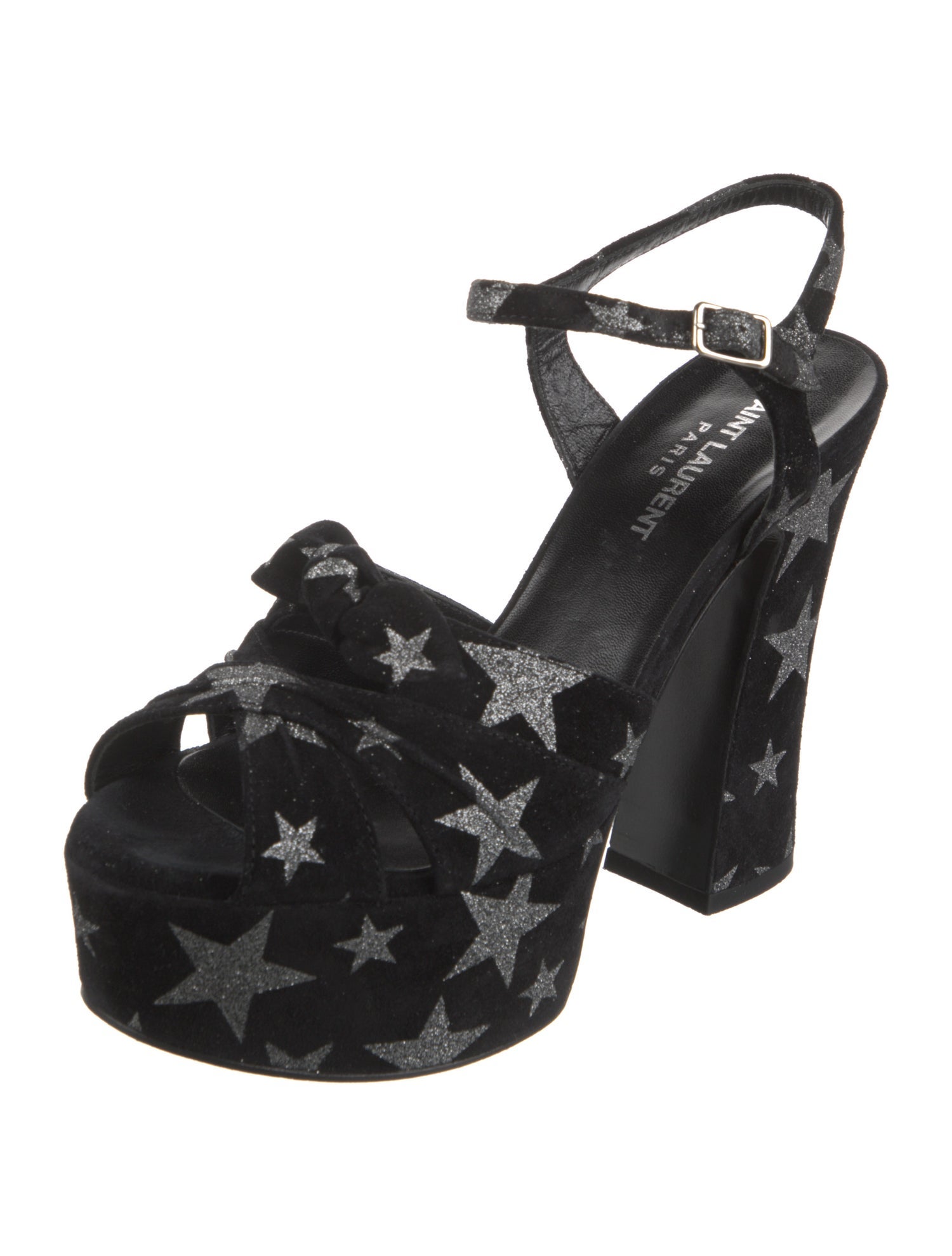 Saint Laurent Suede Printed Sandals