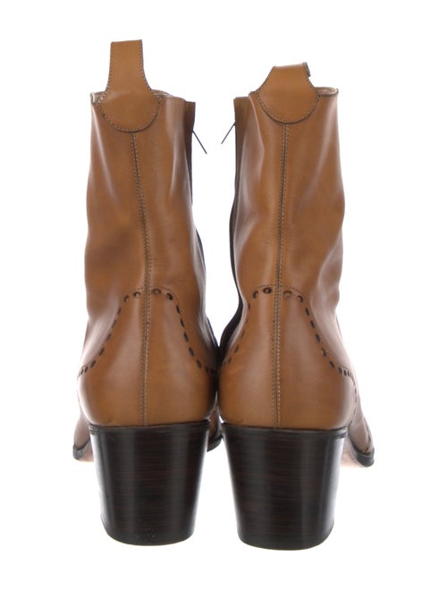 Yves Saint Laurent Rive Gauche Leather Lasercut Accents Boots