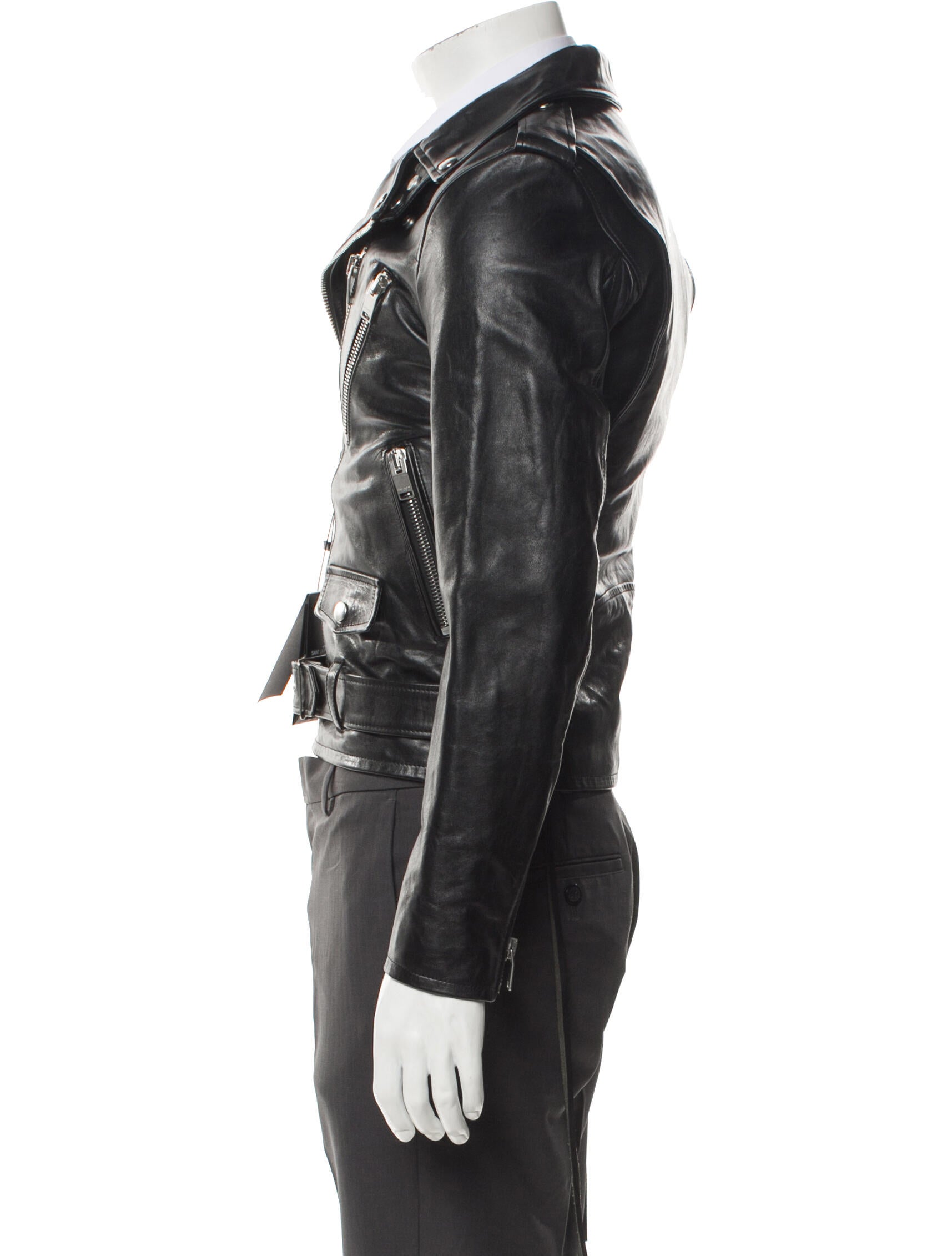 Saint Laurent 2017 Calf Leather Moto Jacket w/ Tags