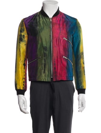 Saint Laurent 2017 Colorblock Pattern Bomber Jacket