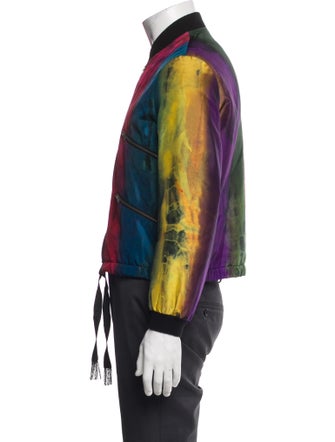 Saint Laurent 2017 Colorblock Pattern Bomber Jacket